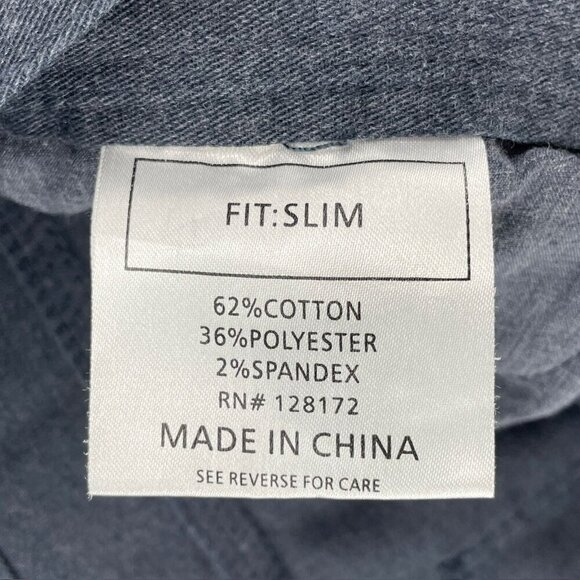 Ring of Fire Pants Mens 32x32 Gray Slim Fit Straight Leg Button 5 Pocket Stretch - Picture 9 of 10